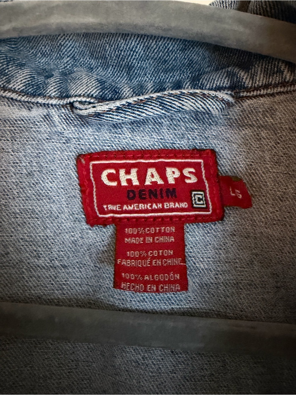 Chaps Large Jean Jacket - Picture 2 of 3